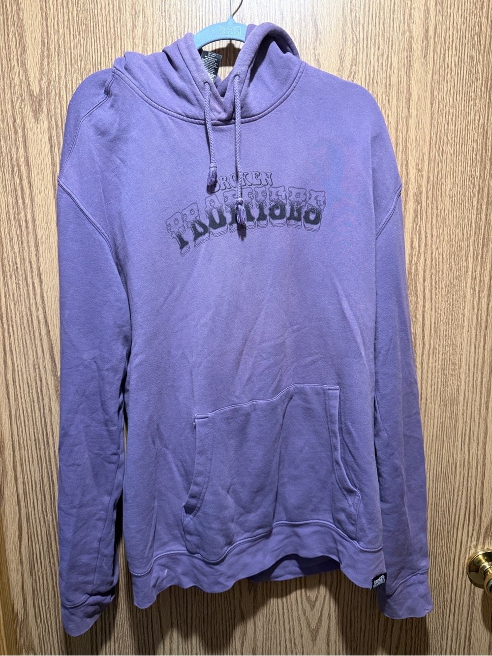 Broken Promises Lavender Crewneck Hoodie with Front Pocket